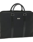 BBERRY Black Label Hand Bag Nylon Black Auth bs