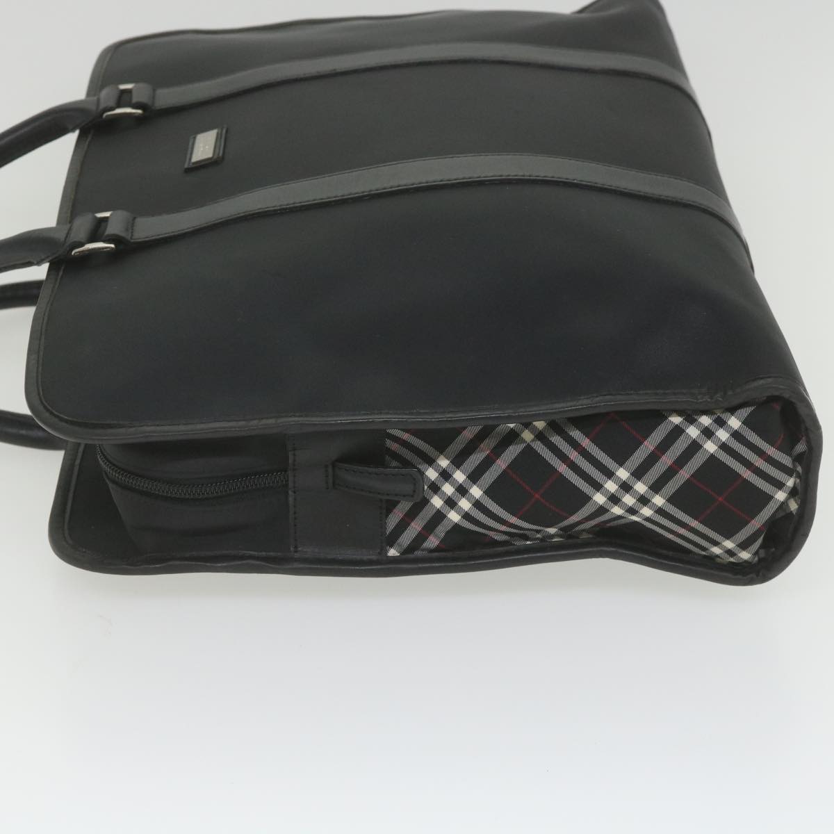 BBERRY Black Label Hand Bag Nylon Black Auth bs