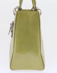 CHRISTIAN DOR Canage Hand Bag Patent leather way Green Auth bs