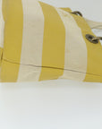 BBERRY Blue Label Tote Bag Canvas Yellow Auth bs