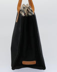 BBERRY Blue Label Hand Bag Canvas Black Auth bs