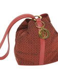 CHRISTIAN DOR Canage Shoulder Bag Nylon Red Auth bs