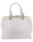 CHRISTIAN DOR Canage Hand Bag Canvas White Auth bs