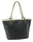 BBERRY Blue Label Hand Bag Coated Canvas Black Auth bs