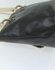 BBERRY Blue Label Hand Bag Coated Canvas Black Auth bs
