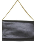 CHRISTIAN DOR Chain Shoulder Bag Leather Brown Auth bs