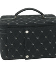 BBERRY Blue Label Vanity Hand Bag Canvas Black Auth bs