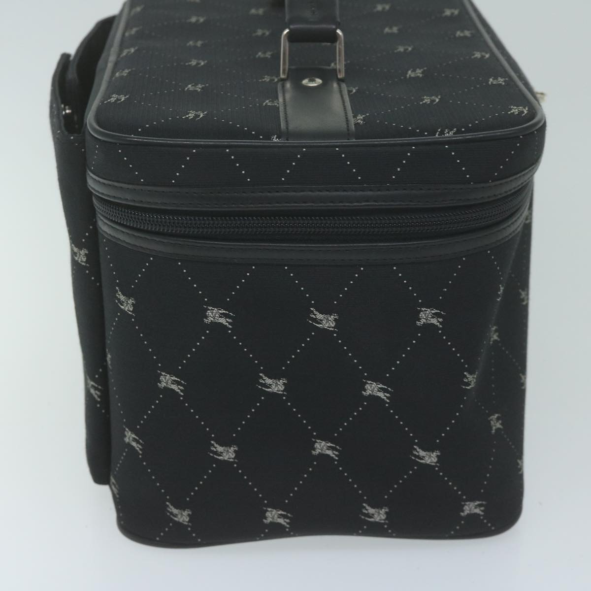 BBERRY Blue Label Vanity Hand Bag Canvas Black Auth bs