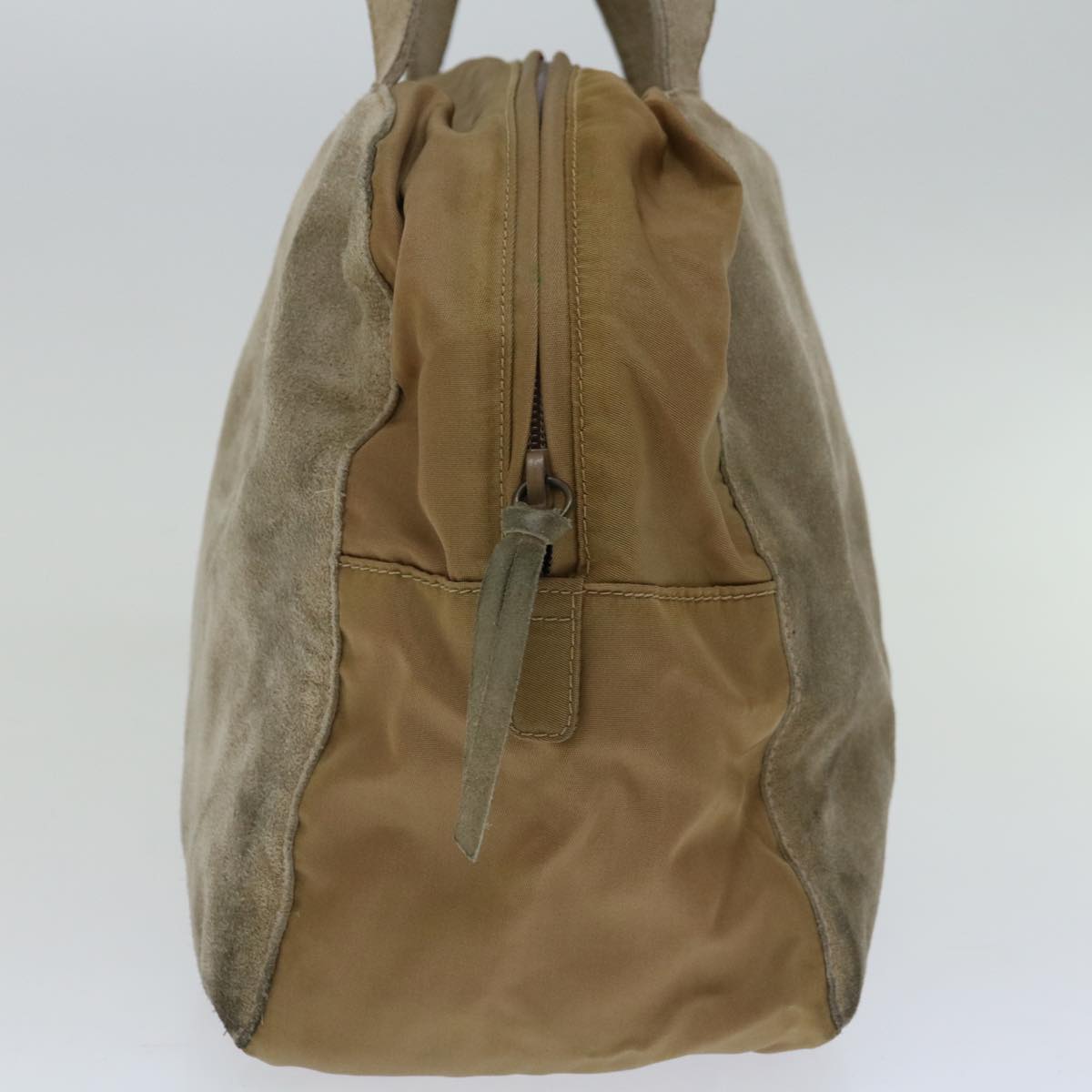 PRD Hand Bag Suede Beige Auth bs