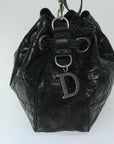 CHRISTIAN DOR Canage Shoulder Bag patent Black Auth bs