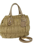 PRD Hand Bag Nylon way Beige Auth bs