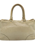 PRD Hand Bag Leather Gray Auth bs