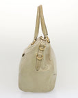 PRD Hand Bag Leather Gray Auth bs