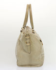 PRD Hand Bag Leather Gray Auth bs