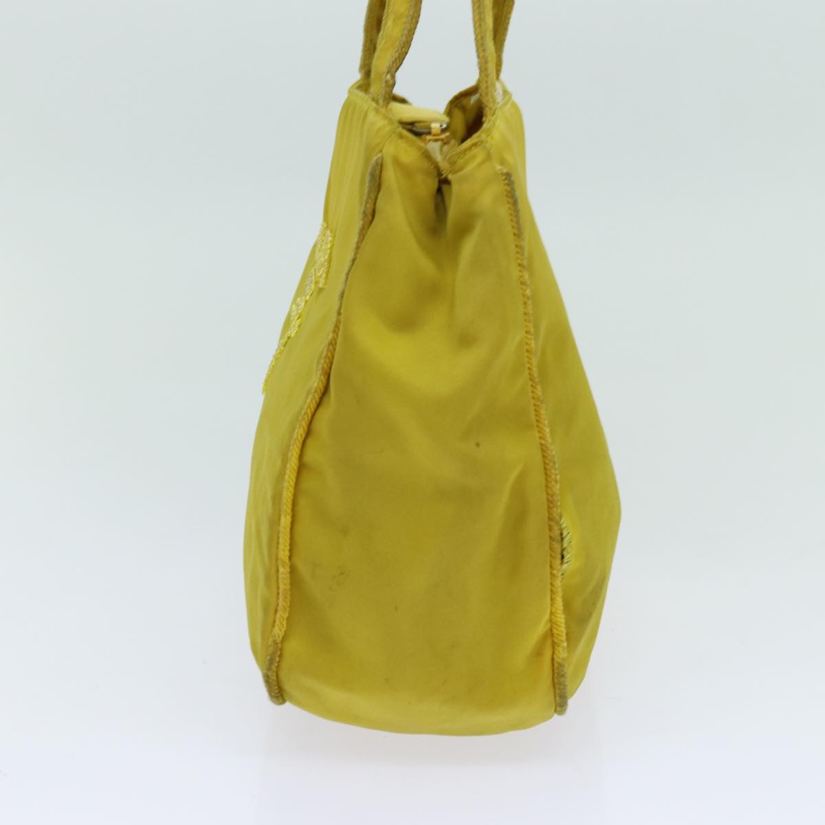 PRD Hand Bag Nylon Yellow Auth bs
