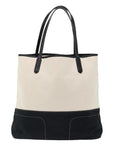 BBERRY Blue Label Tote Bag Canvas White Black Auth bs
