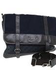 BBERRY Black label Shoulder Bag Canvas Navy Auth bs