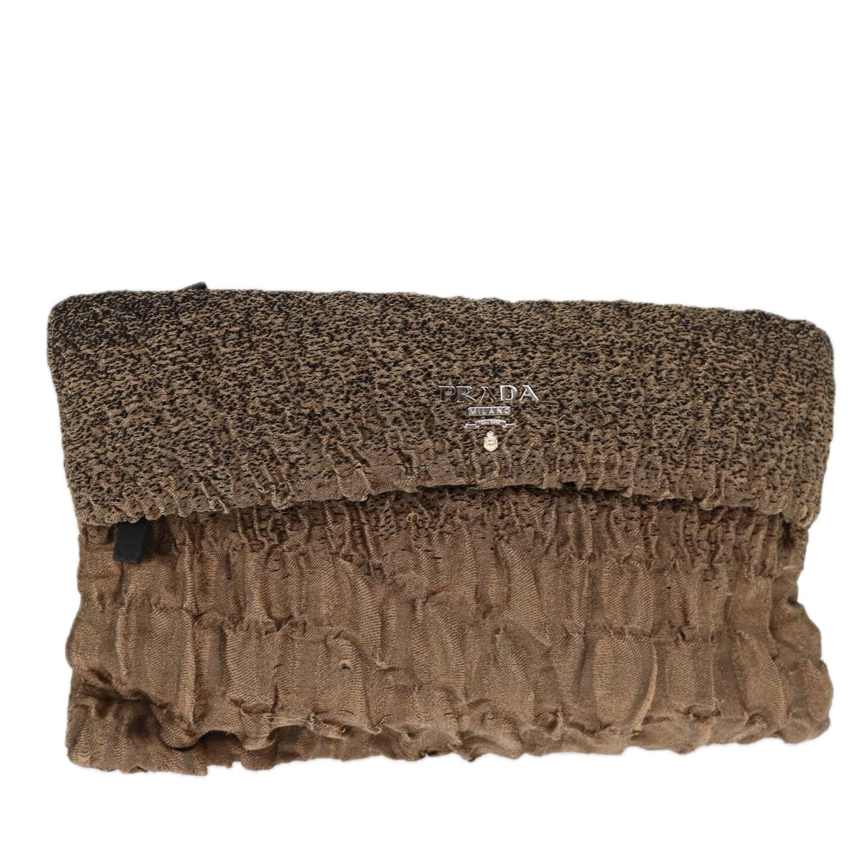 PRD Clutch Bag Canvas Brown Auth bs