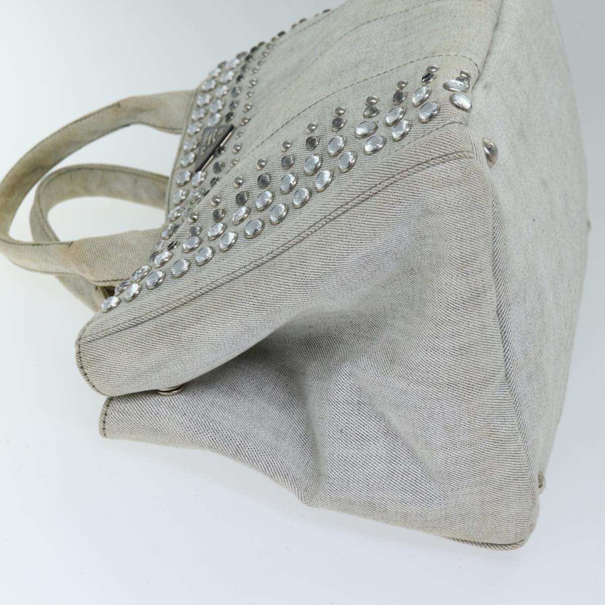 PRD Bijoux Canapa MM Hand Bag Canvas way Gray Auth bs