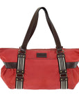 BBERRY Blue Label Hand Bag Nylon Orange Auth bs