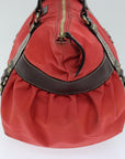 BBERRY Blue Label Hand Bag Nylon Orange Auth bs