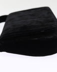 PRD Hand Bag Velor Black Auth bs