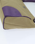 PRD Hand Bag Canvas Purple Beige Auth bs