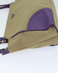PRD Hand Bag Canvas Purple Beige Auth bs
