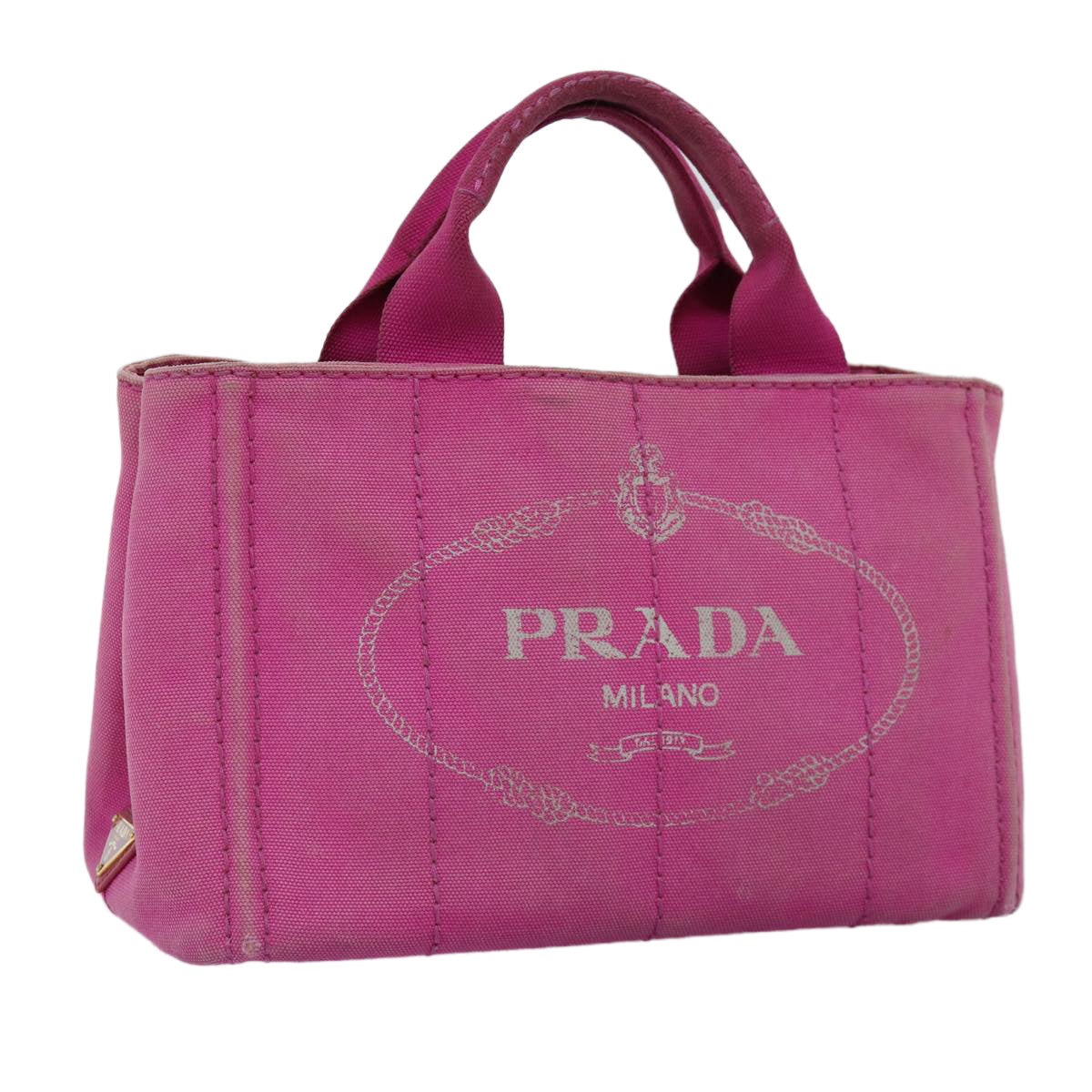PRD Canapa PM Hand Bag Canvas Pink Auth bs