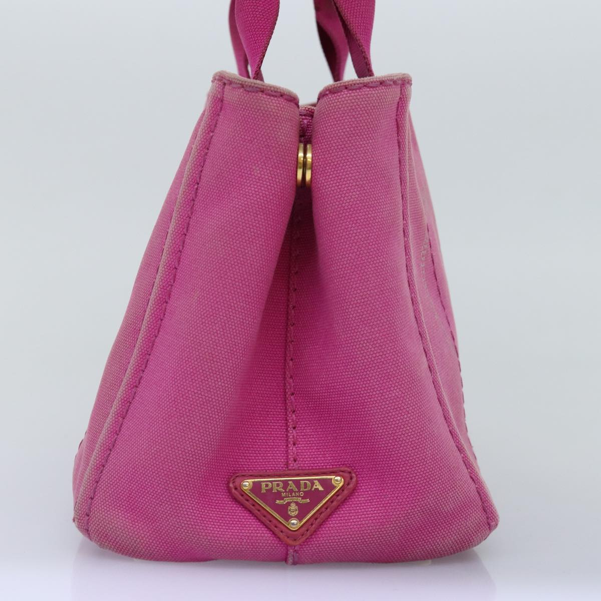 PRD Canapa PM Hand Bag Canvas Pink Auth bs