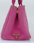 PRD Canapa PM Hand Bag Canvas Pink Auth bs
