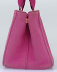PRD Canapa PM Hand Bag Canvas Pink Auth bs
