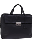 PRD Hand Bag Safiano leather Black Auth bs