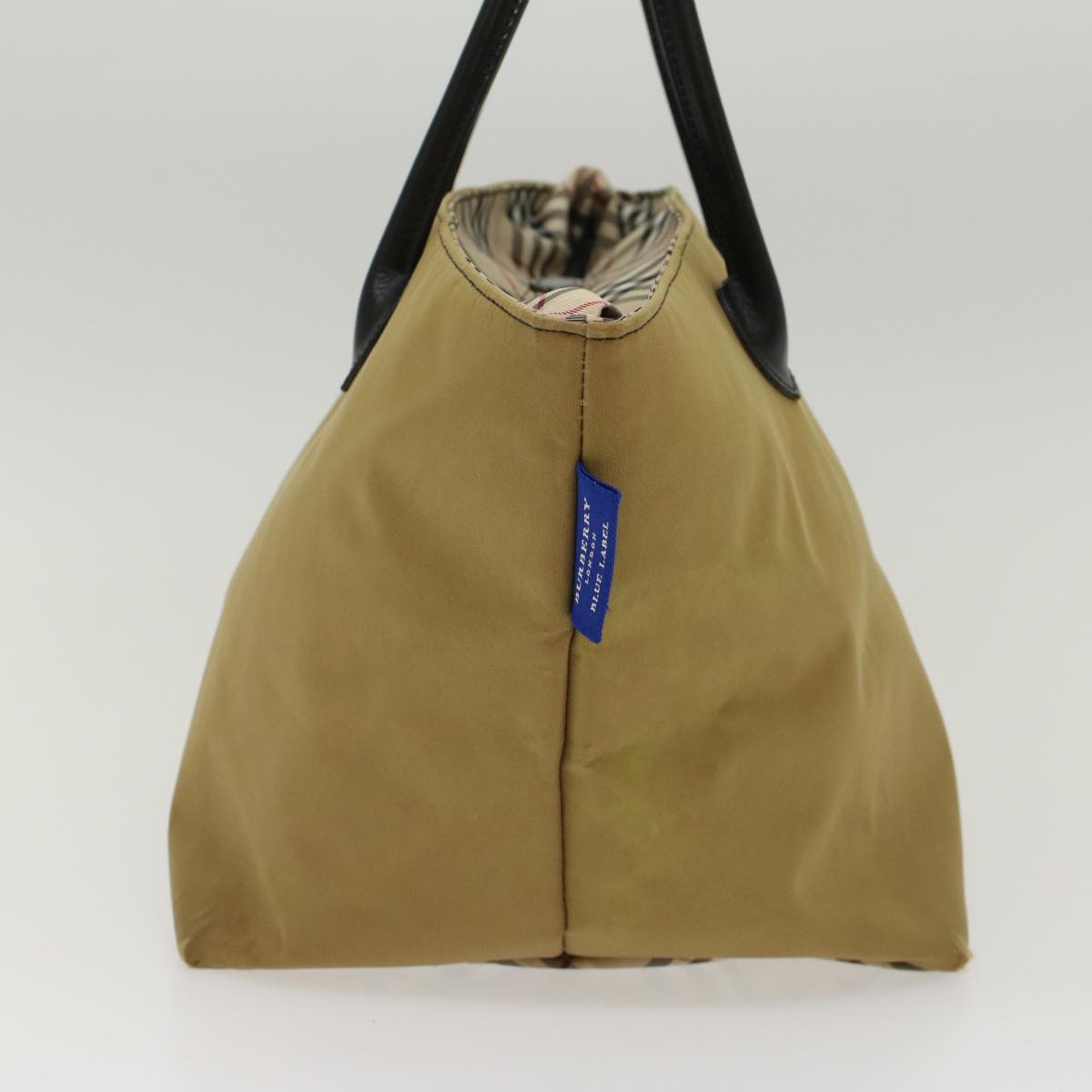 BBERRY Blue Label Tote Bag Nylon Beige Auth bs