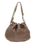 CHRISTIAN DOR Canage Shoulder Bag Leather Brown Auth bs