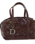 CHRISTIAN DOR Canage Shoulder Bag Patent leather Wine Red Auth bs