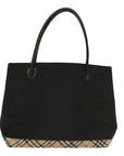 BBERRY Blue Label Tote Bag Nylon Black Auth bs