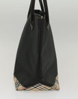 BBERRY Blue Label Tote Bag Nylon Black Auth bs