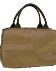 BBERRY Blue Label Hand Bag Nylon Beige Auth bs
