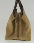 BBERRY Blue Label Hand Bag Nylon Beige Auth bs