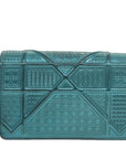 CHRISTIAN DOR Chain Shoulder Bag Patent leather Light Blue Auth bs