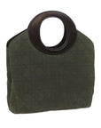 CHRISTIAN DOR Canage Hand Bag Nylon Khaki Auth bs