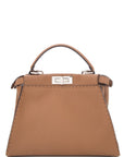FNDI Brown Leather Medium Peak-A-Boo Handbag