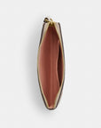 Corner Zip Wristlet In Signature Canvas With Floral Print (Gold/Sand Multi)