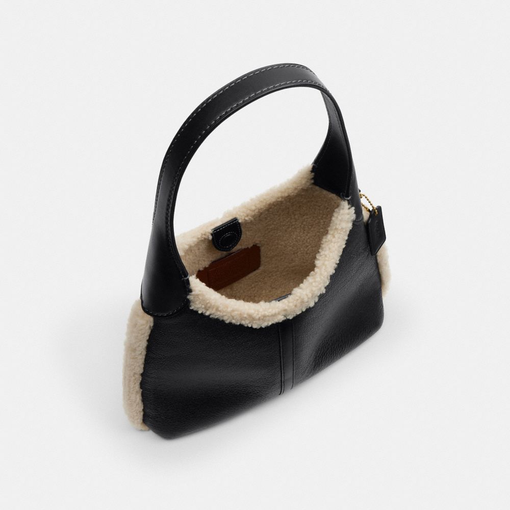 Brooklyn Shoulder Bag 28 In Shearling (Brass/Black Natural)