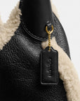 Brooklyn Shoulder Bag 28 In Shearling (Brass/Black Natural)