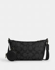 Small Finn Crossbody Bag With Pouch In Maxi Signature Canvas (Gunmetal/Charcoal/Black)