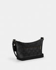 Small Finn Crossbody Bag With Pouch In Maxi Signature Canvas (Gunmetal/Charcoal/Black)