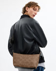 Small Finn Crossbody Bag With Pouch In Maxi Signature Canvas (Gunmetal/Tan/Black)