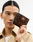 Snap Wallet In Signature Chenille (Gold/Truffle)